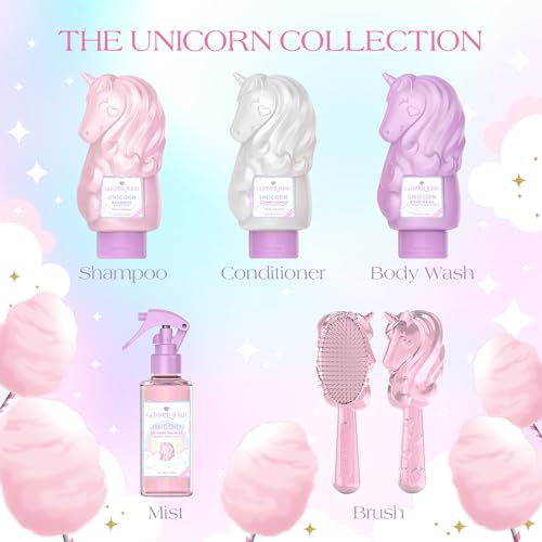 Glimmer Wish Unicorn Hair Detangler Brush for Kids – Gentle & Soft Bristles for Tangle-Free Locks – Anti-Frizz & Anti-Static – Hairbrush for Wet or Dry Use, Hair Brush for Girls and Women