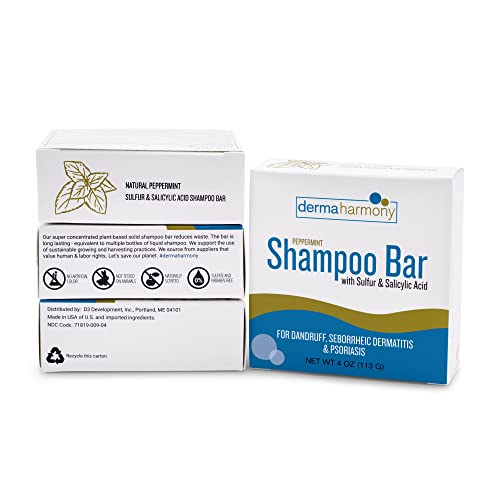 5% Sulfur 2% Salicylic Acid Shampoo Bar for Dandruff (4 oz)