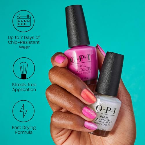 OPI Nail Lacquer Nail Polish | Opaque Multicolor Metallic Chip Resistant Nail Polish | Metallic Mega Mix Collection
