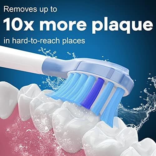 Toptheway Replacement Toothbrush Heads Compatible with Philips Sonicare C-3 Premium Plaque Control 4100 5100 6100, Replacement Heads for G3 W3 C2 G2, 10 Brush Heads, Full Size, White
