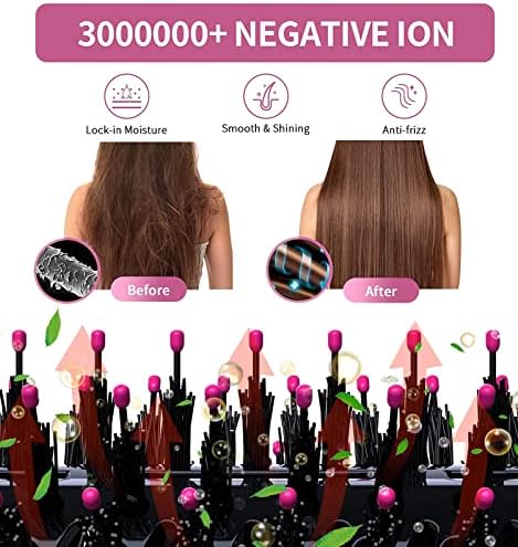 Dual Voltage Hair Dryer Brush for European Travel, 120V - 240V One Step Hair Dryer and Styler Volumizer, Professional Blow Dryer Brush with Negative Ion Anti-frizz for Drying, Straightening, Salon