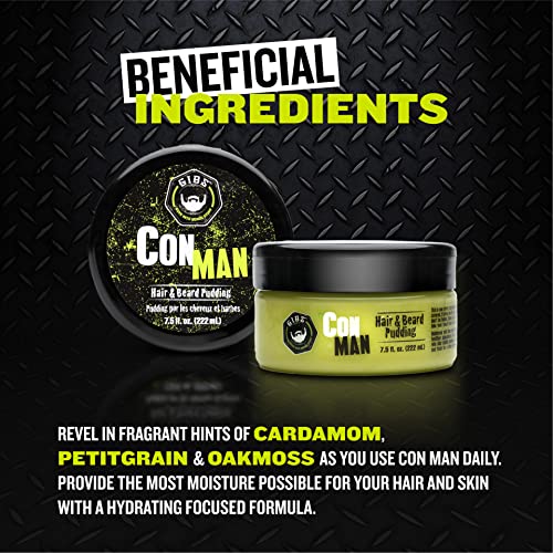 GIBS Grooming Con Man Hair & Beard Pudding, 19 Fl Oz