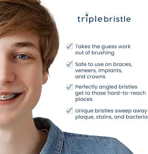 Triple Bristle Max Sonic | 3 Sided Toothbrush w/ 4 Modes | Dentist Created & Approved | Soft Charcoal Infused Nylon Bristles | Rechargeable & Waterproof