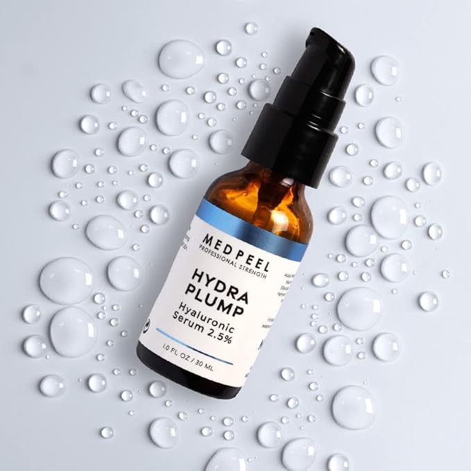 MedPeel Hydra-Plump Hyaluronic Acid Serum 2.5%, Lightweight Face Serum, Deep Hydration for Aging Dry Skin and Healthy Glow, 1.0 fl oz