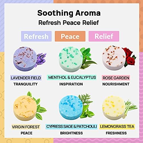 Lagunamoon Aromatherapy Shower Steamers, 12 Piece Variety Pack Essential Oil Shower Steamers - Self Care, Relaxation, Pampering Vapor Shower Tablets for Home Spa, Christmast Set, Gifts for Men, Women