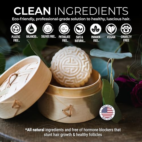 Viori Citrus Yao Shampoo and Conditioner Bar Set and Bamboo Holder - Made with Rice Water for Hair Growth - Handcrafted Sulfate Free Shampoo and Conditioner