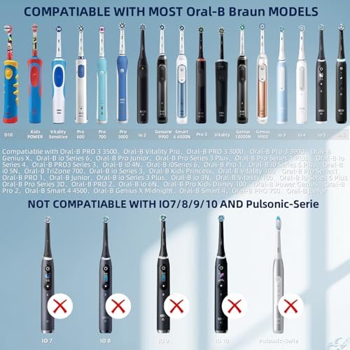 Wireless Electric Toothbrush Wall Charger Compatible with Oral-B and Braun Models (Excluding iO 7/8/9/10 and Pulsonic Series)