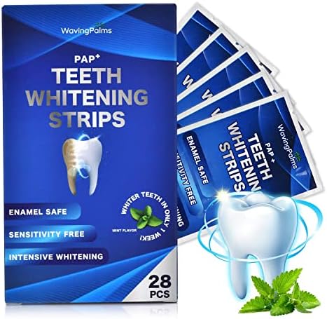 Sensitive Teeth Whitening Strips Kit: Professional Dental Whitening Set - 14 Hydrogen Peroxide-Free Treatments for Whiter Teeth - Effective & Gentle Teeth Whitener (28 PCS)