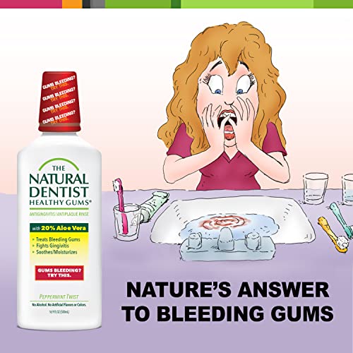 The Natural Dentist Healthy Gums Antigingivitis/Antiplaque Rinse, Adults 12 & Up, 16.9 fl oz + DenTek Triple Clean Advanced Clean 150 Count Floss Picks
