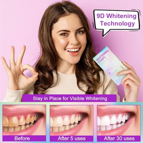 Teeth Whitening Strips,7-Day whitening Strips,Peroxide Free,Sensitive Teeth Whitener,Enamel Safe for Whiter Teeth,Deep Stains Removal,nstant Teeth Whitening Without The Harm (28pcs)