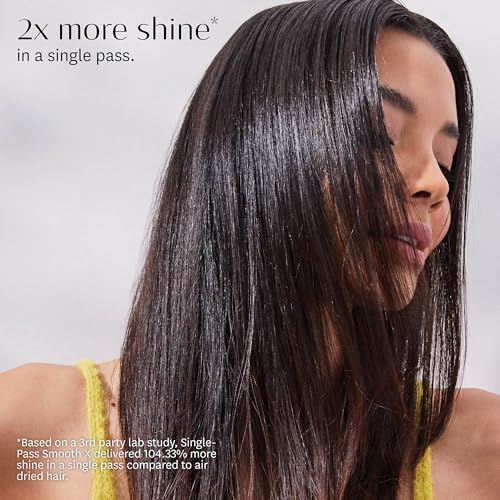 T3 SinglePass Smooth X Professional Flat Iron with Extra-Long Ceramic Plates for Faster Styling, 9 Heat Settings for All Hair Types, For Straightening, Curling, and Waving