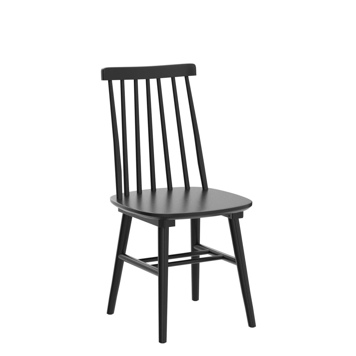 DUHOME Wooden Dining Chairs Set of 4, Wood Dining Room Chairs Slat Spindle Back Kitchen Room Chair Windsor Chairs, Black