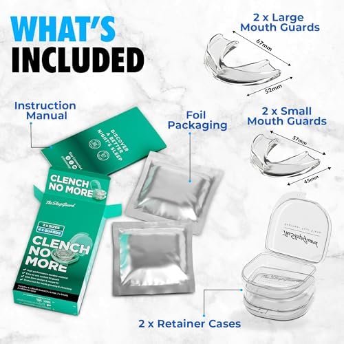 Mouth Guard for Clenching Teeth at Night [Pack of 4, Small & Large Sizes] – Custom Night Guards for Teeth Grinding – Nighttime Protection During Sleep for Men and Women