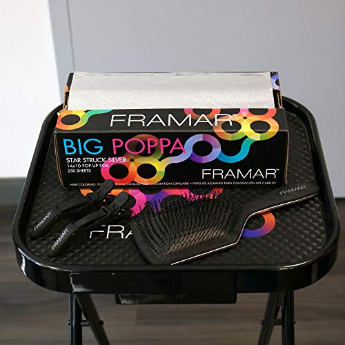 Framar Big Poppa Silver Pop Up Hair Foil - Aluminum Foil Sheets, Hair Foils For Highlighting, Pop Up Foils For Hair Stylist, 250 Pop Up Foil Sheets, Hair Color Supplies – 10x14 inches