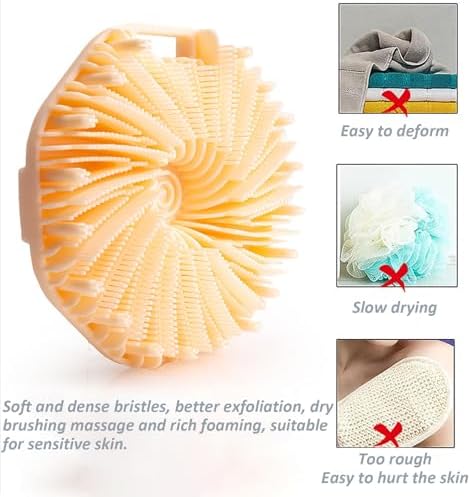 Suddies Body Scrubber, Silicone Body Scrubber, Silicone Loofah, Body Scrub Brush for Effective Showering Exfoliation, Travel Loofah for Women & Men for Delicate Skin (Black)