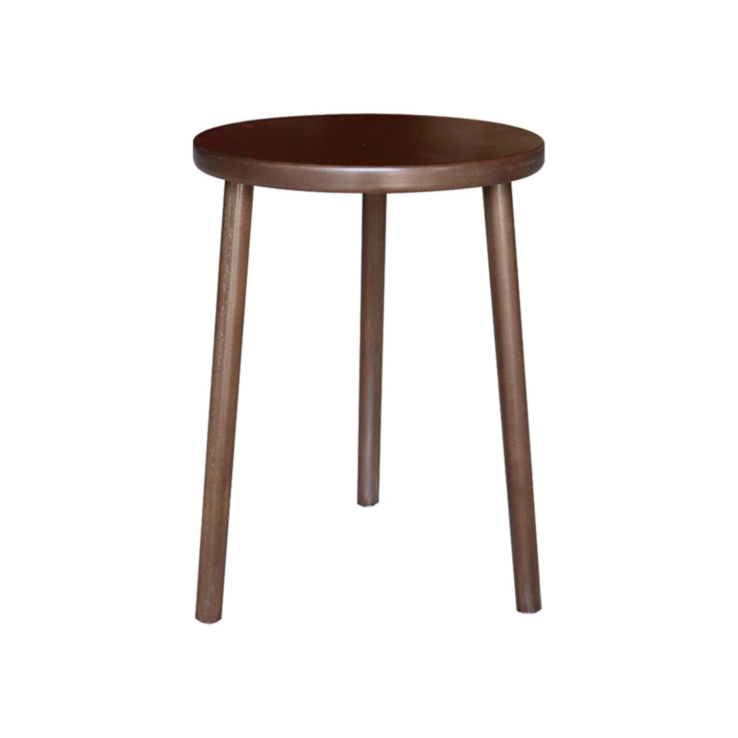 Buzleer Walnut Side Table, Round End Table, Solid Rubberwood Small Accent Table, Drink Table with 3 Legs for Living Room, Bedroom, Balcony, and Small Spaces
