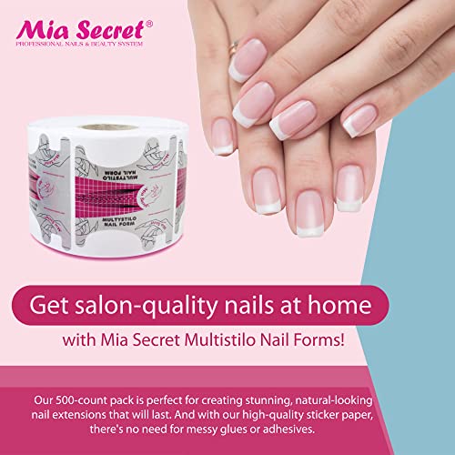Mia Secret Multistilo 500 PCS - Nail Extension Tips, Forms for Acrylic & Gel Nails - Guide Stickers