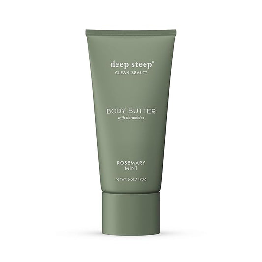 Deep Steep Body Butter with Ceramides for Intense Moisture 6oz (6 Ounces (Pack of 1), Rosemary Mint)
