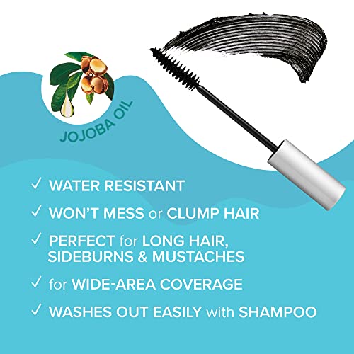 RED by KISS Quick Cover Root Touch Up Rescue (Medium Brown 2 Pack), Mascara Natural Water-Resistant Temporary Gray Concealer Cover Up Brush for Hair Mustache & Beard, Formulated with Jojoba Oil
