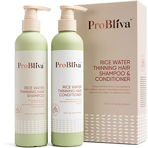 Rice Water Thinning Hair Shampoo & Conditioner - Anti Hair Loss - Regrowth & Thickening (Rice Shampoo and Conditioner (Green))
