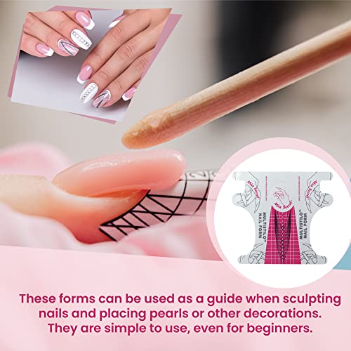Mia Secret Multistilo 500 PCS - Nail Extension Tips, Forms for Acrylic & Gel Nails - Guide Stickers