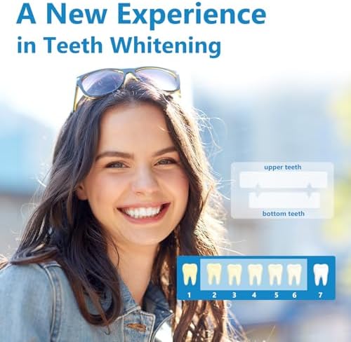 Teeth Whitening Strips for Sensitive, 42 Strips Whitener Safe Whitestrip, Deep Stains Removal Tooth Whitening, Enamel Safe Non-Slip Dry Strip Technology for Whiter Teeth, Mint