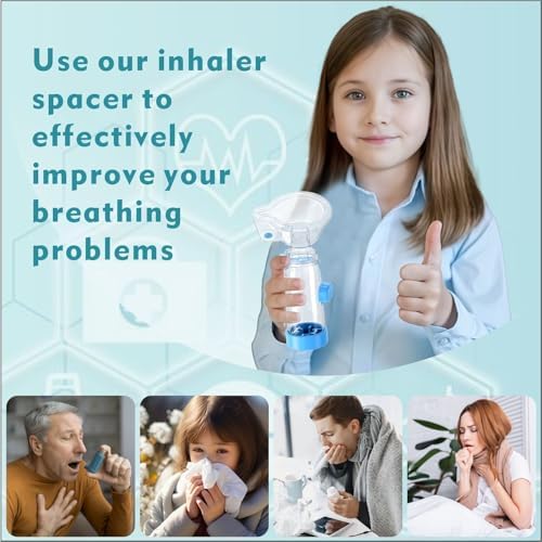 Soft Silicone Inhaler Spacers for Adults and Kids - Fun and Colorful Nessi OTC Spacer (Adult-Yellow)