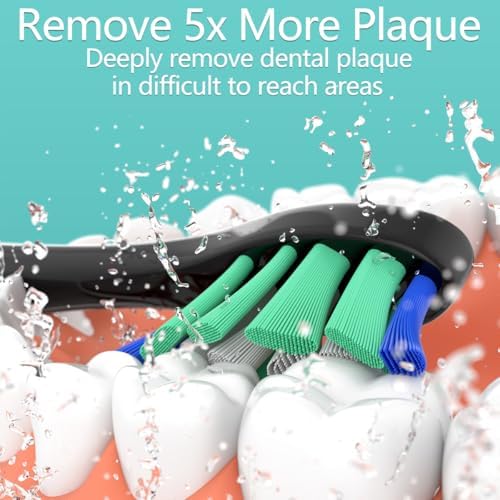 Replacement Heads Compatible with Sonicare Toothbrush, Replacement Brush Head for Philips Sonicare Electric Toothbrush 4100 5100 6100 9900 C2 W3 and More Snap-on Handles (8white+8black)
