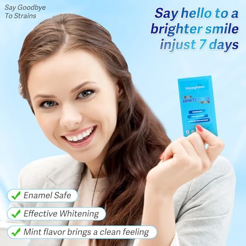 Waving Palms Teeth whitening Strips for Tooth White: Professional Dental Teeth whitening Strips - 28 whitening Strips- White Strips for Teeth whitening for The Perfect Smile, Blue