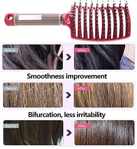Ultra Detangling Brush, Magical Brush Detangler, For Wet Or Dry Detangling HairBrush For Men, Women And Kids, Fast Drying Styling Massage Hairbrush (Pink+Purple)