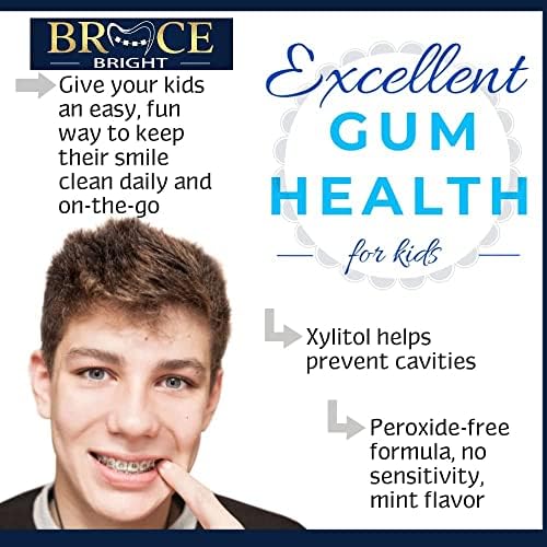 Teeth Whitening for Braces, Braces Cleaner Foam, Brace Teeth Whitening kit for Under Metal, Ceramic, Brackets & Wires. Cleaning Kit, Use w/Toothbrush or Trays No Sensitivity. Minty, Teens, Adults