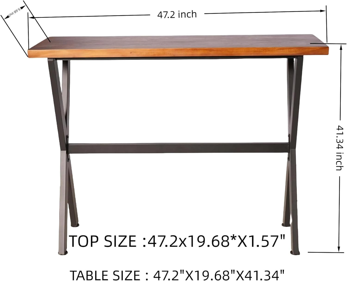 Diwhy 5 Piece Bar Table and Chairs Set, Industrial Rustic 41.3" Height Wood Top Pub Bar Table and Kitchen Counter Height Adjustable Stool, Hump Surface, Black, Set of 4