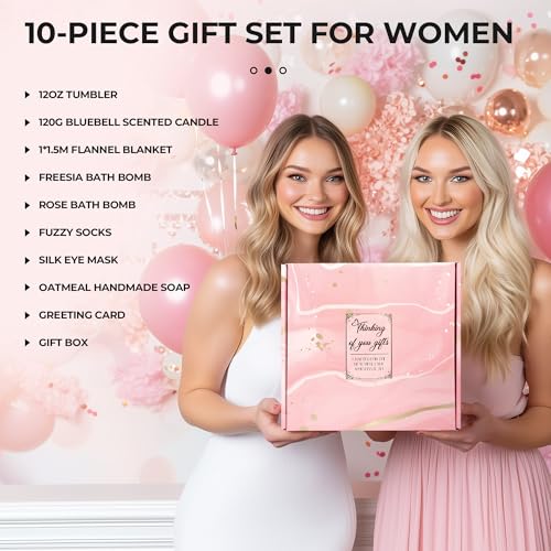 GRANNY SAYS Birthday Gift for Mom, Spa Gifts Set, Self Care Gifts with Luxury Flannel Blanket, Gift Baskets for Women, Get Well Gifts After Surgery for Mother, Friends, Wife, Sister