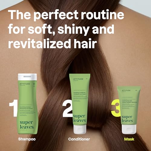 ATTITUDE Repairing Hair Mask, Nourishes and Improves Hair's Appearance, Fabulous Oils Blend, Abyssinian Oil, Argan Oil, Shea Butter, Vegan Hair Care, Pink Argan Scent, 5 Fl Oz