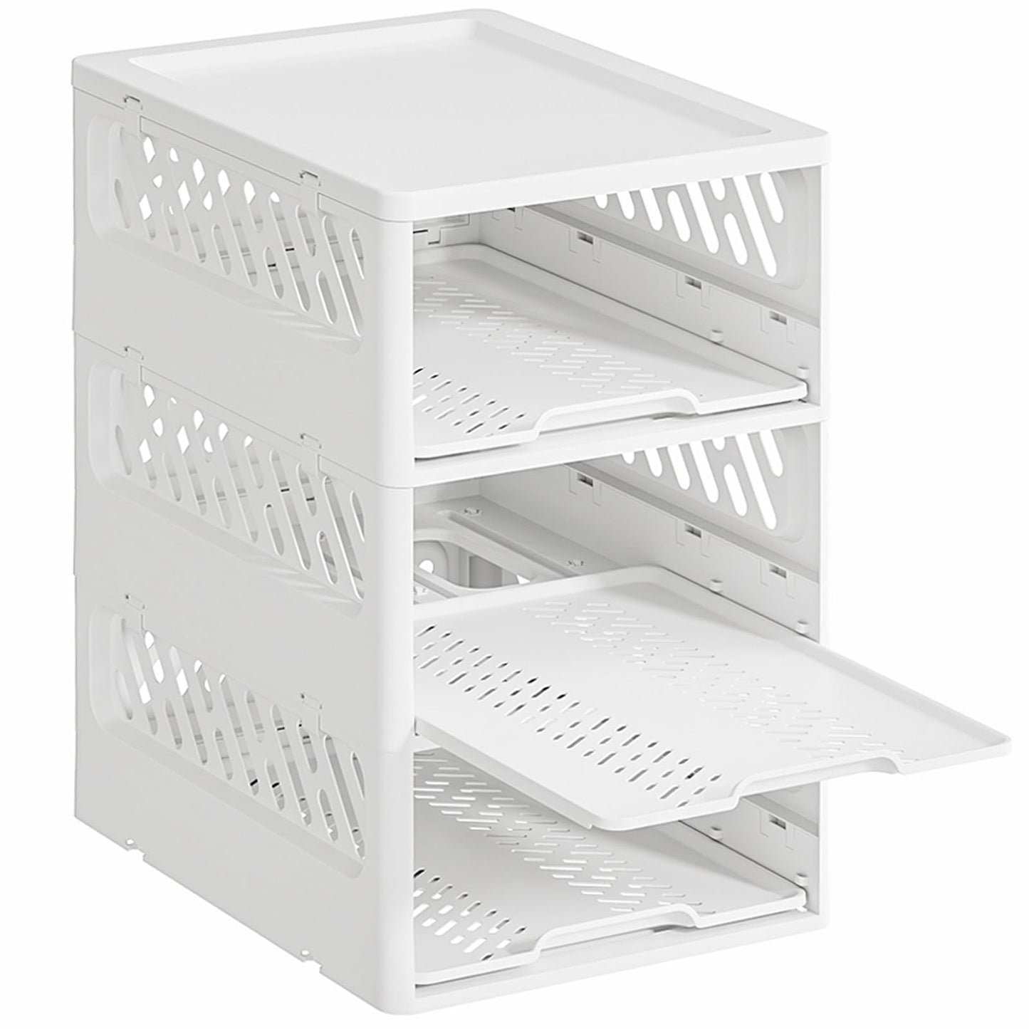 HYBRIDEAS Stackable Closet Organizer Box with lid Plastic Drawer Storage for Armoire and Wardrobe, Foldable Clothes and Towel Storage Basket Bins for Kitchen, Bedroom, Bathroom, Laundry Room, Clothing