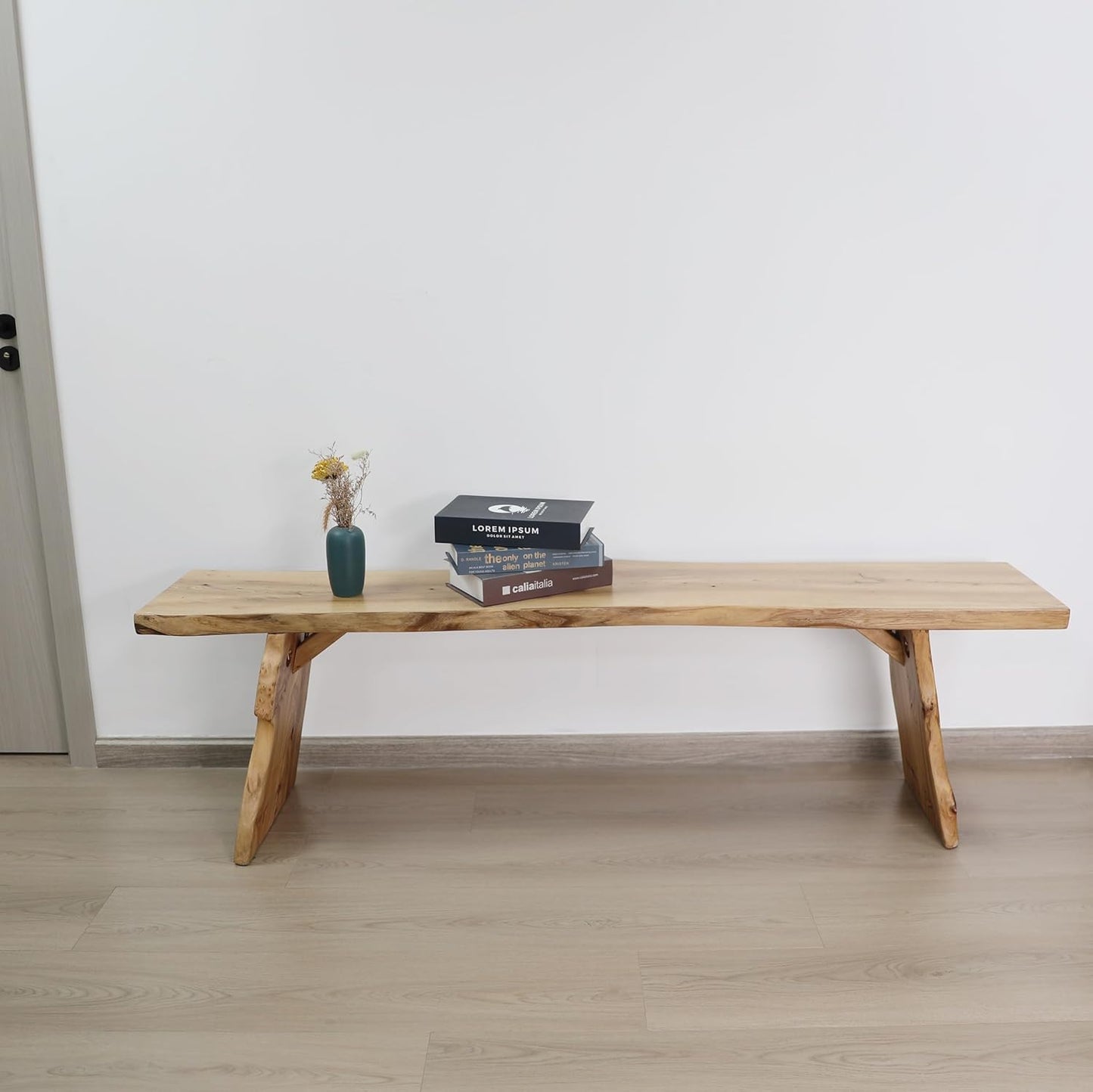 BALANBO Elm Wood Dining Bench Bedroom BenchesIn Footrest Stool Accent Bench for Entryway Dining Room Living Room Bedroom End of Bed Long 47.6IN
