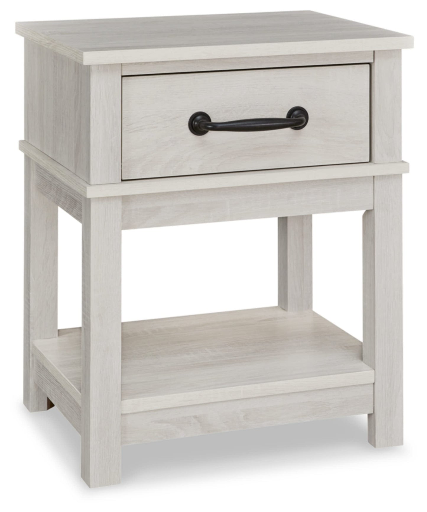 Signature Design by Ashley Dorrinson Farmhouse 1 Drawer Nightstand, 24.13" Tall, Whitewash