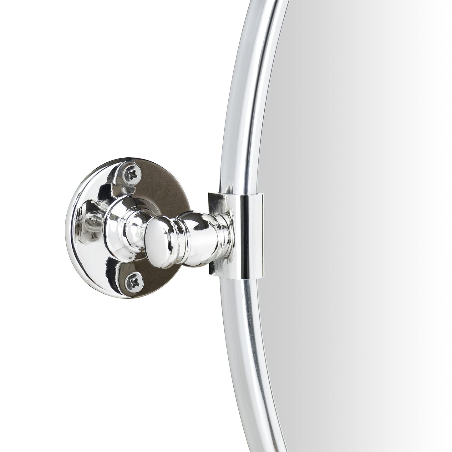 TEHOME Round Pivot Bathroom Mirror Chrome Circle Metal Framed Tilting Vanity Mirrors for Wall
