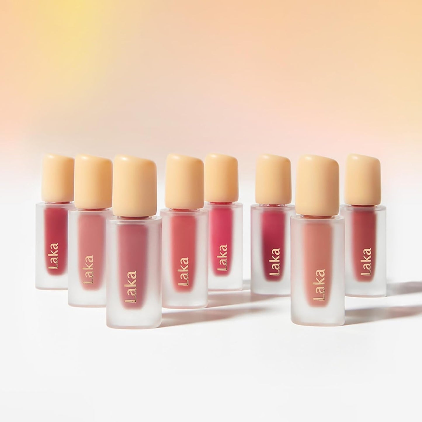 Laka Fruity Glam Tint, 4.5g/0.15 oz., Glowing Lip Stain with Wide Color Spectrum, Hydrating & Lightweight Texture, Long-Lasting Bold Stain, Non-Sticky, Vegan, K-Beauty (#124 Maro)