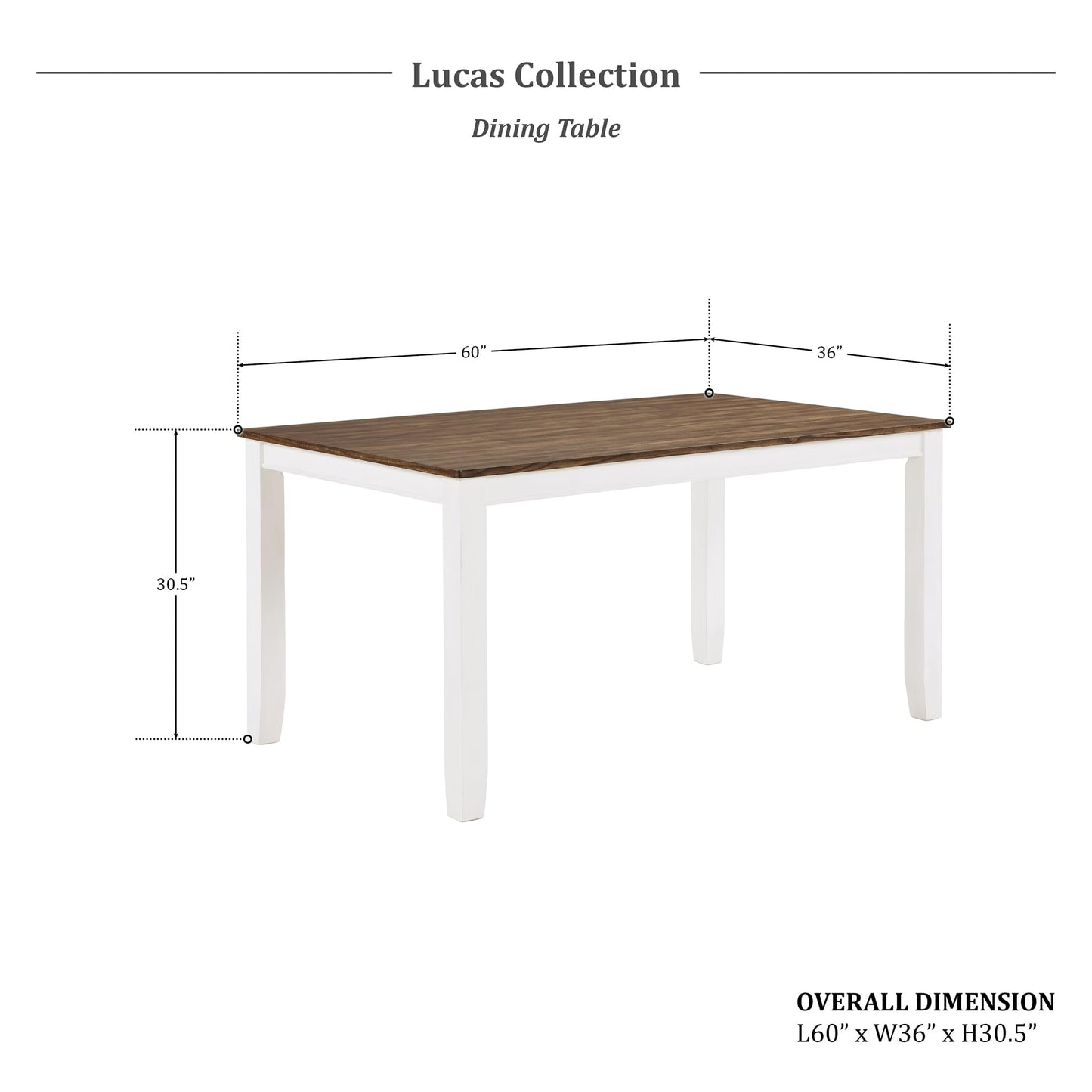 Lexicon Dining Table Set for 6 with Chairs, Solid Wood 7 Piece Farmhouse Dining Room Table and Chairs Set of 6, Cross Back, Easy Assembly Seater for Indoor Home, Dinner, Kitchen, Cherry/White