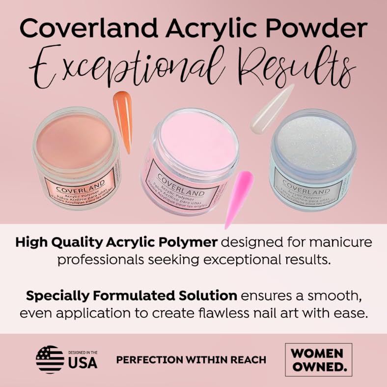 Tones Coverland Acrylic Nail Powder "Pink Sorbet" - Limited Edition Acrylic Powder for Nail Design, Sculpting, and Masking Nail Bed Imperfections - (1.5 Oz)