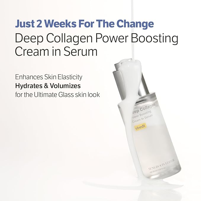 SUNGBOON EDITOR Deep Collagen Boost Set | Face Mask (4ea) & Serum | Glass Skin & Firming Care Kit | 2.16M ppb Collagen + Volufiline | Stocking Stuffers, Gifts for Women | Korean Skincare