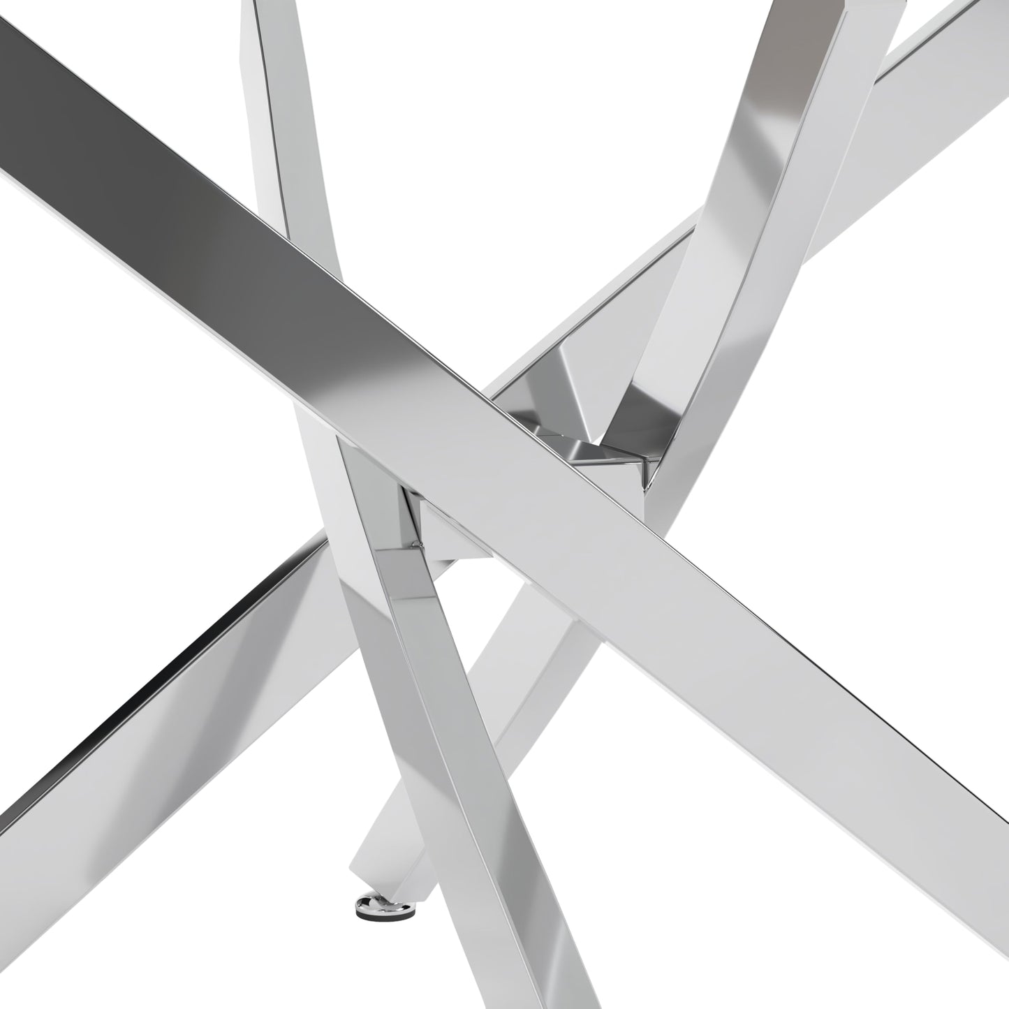 NIERN Glass Coffee Table with Chromed Legs, Oval Modern Living Room Center Table for Home Office Living Room (Silver)