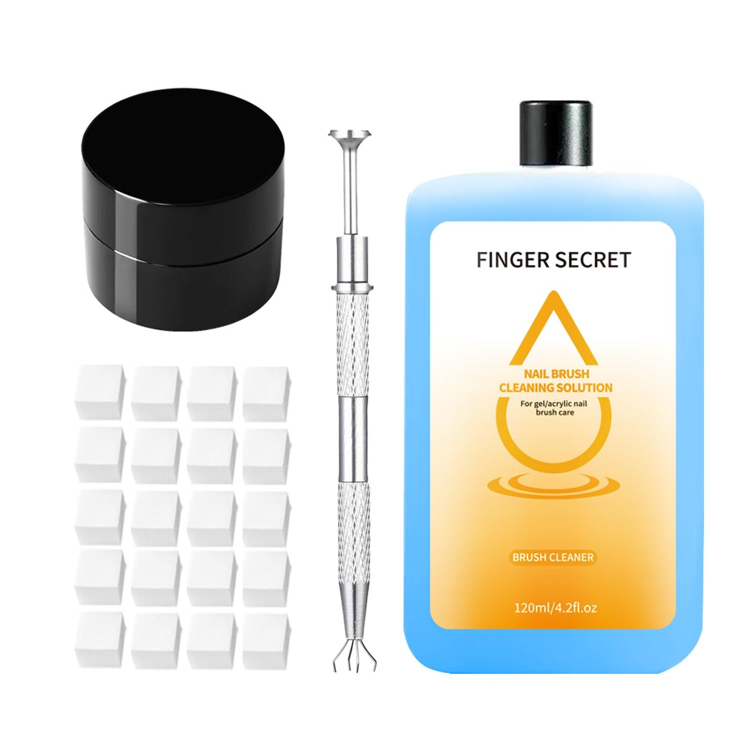 Gradient Painting Nail Art Gel and Chrome Platinum Glitter Nail Polish, with 20 Pcs Nail Sponges & 1 Claws Metal Grabber Sponging for Aura Nails French Manicure Soak Off UV Fairy Spring (L1)