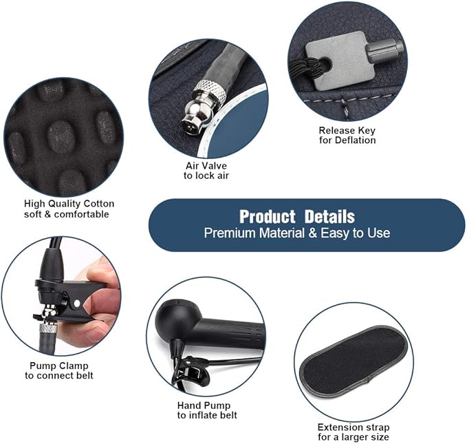 Decompression Back Belt for Lower Back Pain Relief, HONGJING Spinal Air Traction Device for Man & Women, One Size Fits 29-49 Waist