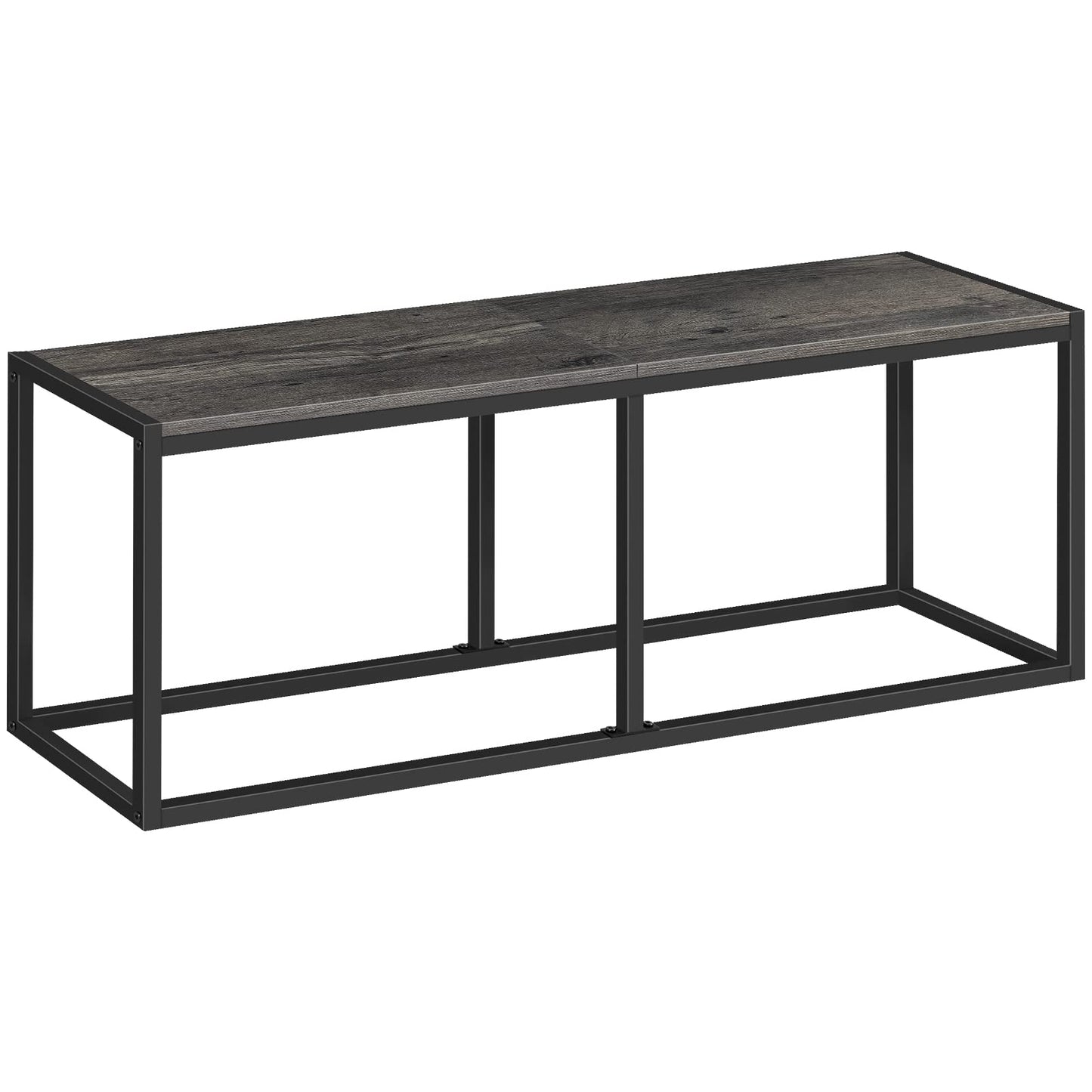 HOOBRO Dining Bench, 47.2 Inch Industrial Style Kitchen Table Bench, Steel Frame, Easy to Assemble, for Kitchen, Dining Room, Charcoal Gray and Black BC12CD01