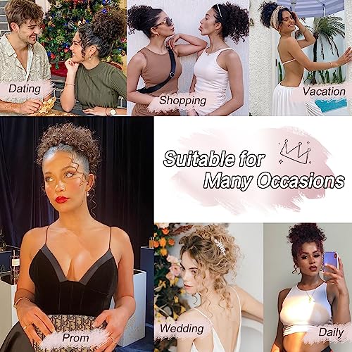 Lommel Messy Bun Hair Piece for Women 70g Elastic Drawstring Loose Wave Curly Hair Buns HairPiece Synthetic Hair Bun Hair Extensions for Women Daily Use(Dark Brown)