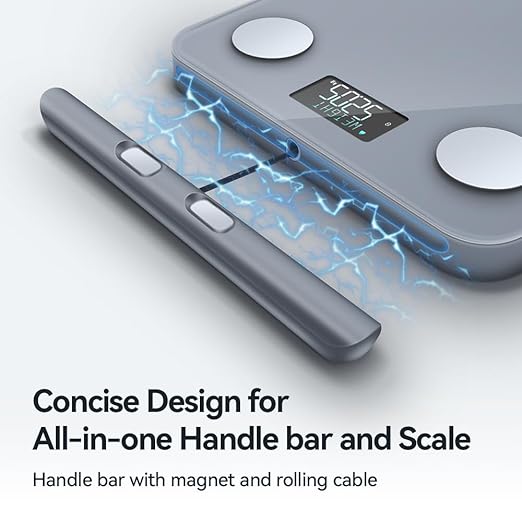 Fitdays Smart Body Fat Scale | Advanced 8-Electrode Technology for BMI/20+ Body Metrics | Full-Color LED & High Precision | Bathroom Weight Scale for Fitness/Weight Loss |(FG2211LB-GREY)