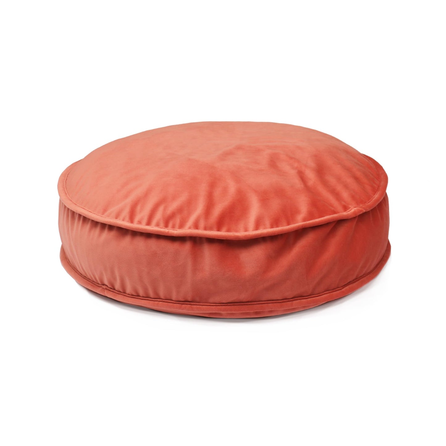 YIUOR Round Floor Pillow Cover Velvet Throw Seating Pouf Yoga Meditation Cushion Plush Case Reading Room Decor Cover Only (19.7IN, Brick Red)