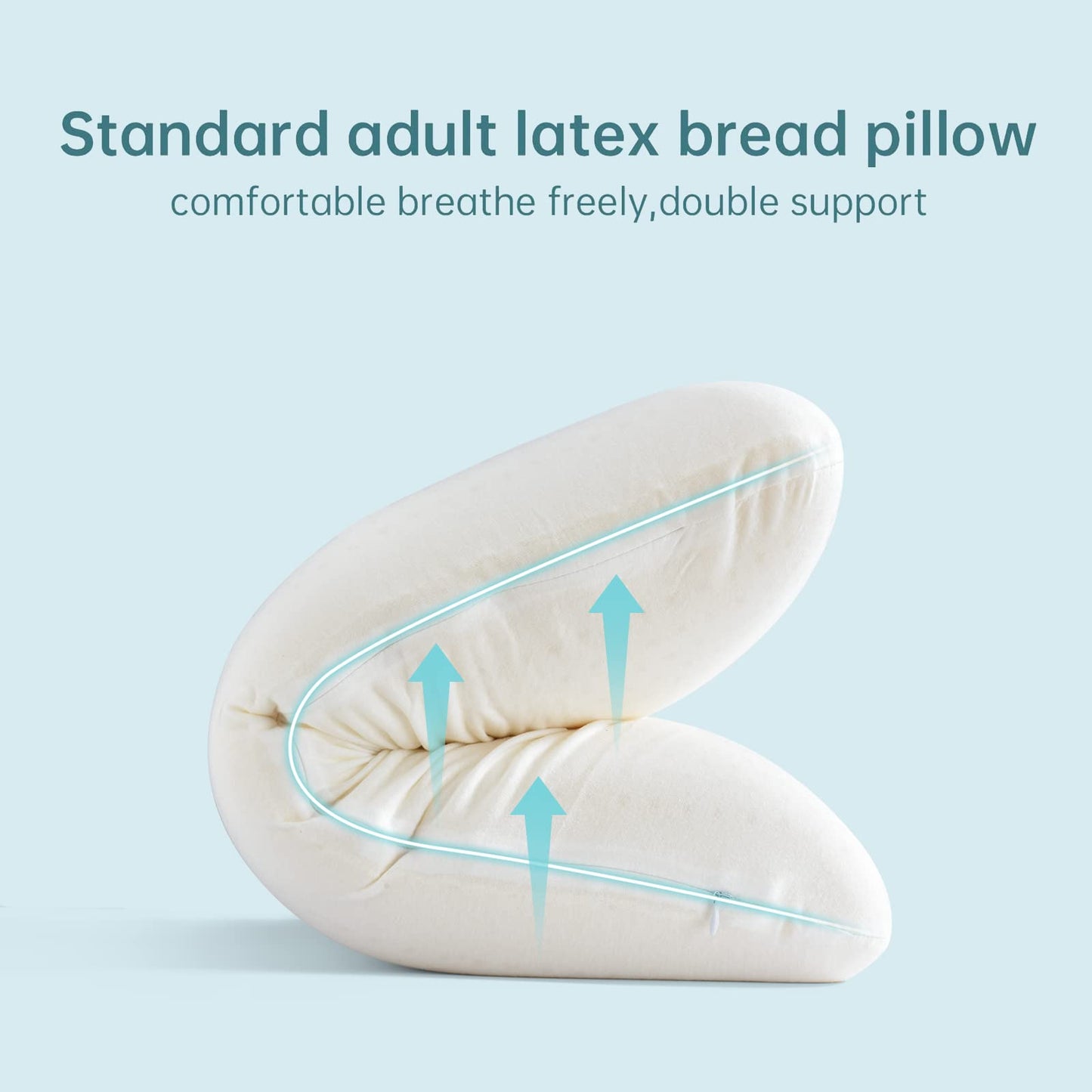 Talalay Latex Pillow, Extra Soft Latex Foam Pillow for Sleeping, Bed Pillow for Back with Removable Cotton Cover, Side and Stomach Sleepers, Helps Relieve Shoulder and Neck Pain (Standard Size)